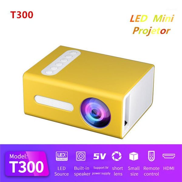 

t300 projector support 1080p 600lumens projector screen 80inch led lens 3.5mm audio led mini projetor1