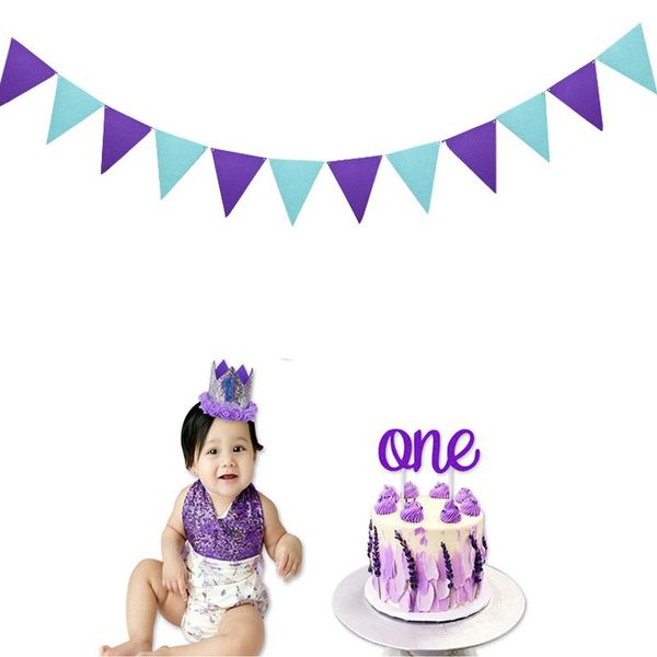 

banners flags wedding blue bunting 4m baby party birthday garland wall quality pennant 12 purple decoration shower hanging bbyemv bwkf