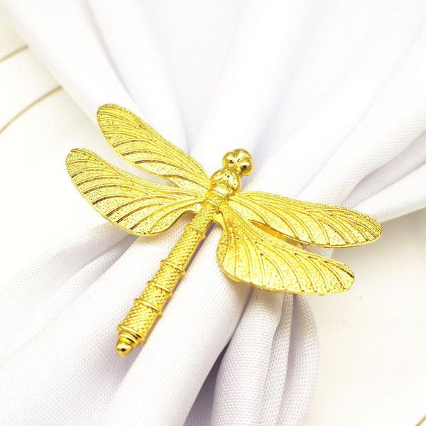 

12pcs l tableware silver golden dragonfly napkin buckle napkin ring metal ring