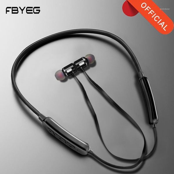 

fbyeg wireless earphone bluetooth magnetic neckband headset stereo headphones waterproof sport earbud with noise cancelling mic1