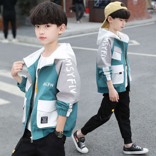 

2020 boys' coat autumn new wear children's sle hooded cardigan et middle school kids' short baseball suit i3xw, Black