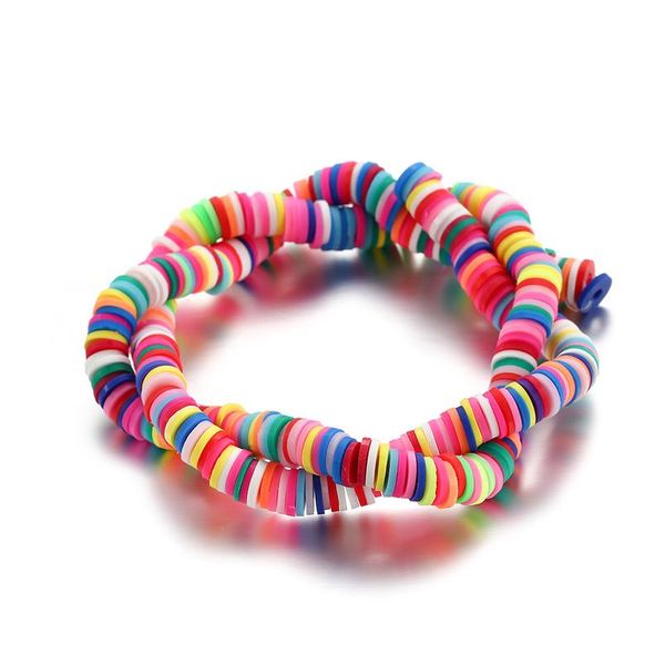 

15inch 5 mm flat round clay beads polymer mixed colors spacer loose beads for bracelet diy jewelry making supplies acc bbymxd