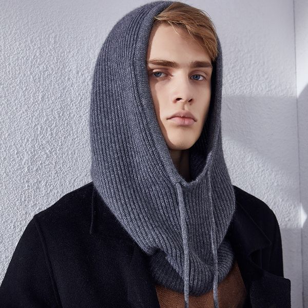 

тонкая шерсть вязать мягкий капюшон hat шарф elegant шляпы шапочки женщины мужчины зима шеи теплый балаклава headgear caps unisex 201008, Blue;gray