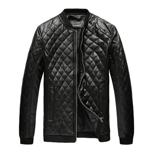 

pyjtrl autumn man plaid loose coat pu jacket 201119, Black
