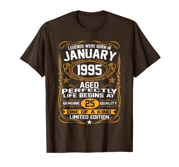 

january 1995 25th birthday gift 25 year old for men women t-shirt, White;black