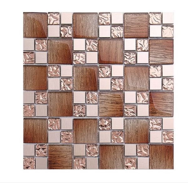 

2021 mosaic tile wall tile customized wholesale crystal glass tv background wall ktv crystal high grade metal