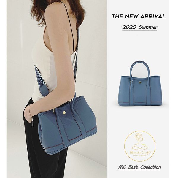 

new summer female pu leather portable garden bag large capacity litchi grain tote bag wide shoulder strap crossbody shopping bag c0121