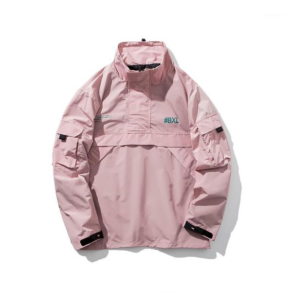 

pink black men track jacket resolve windbreaker pullover wind waterproof1, Black;brown