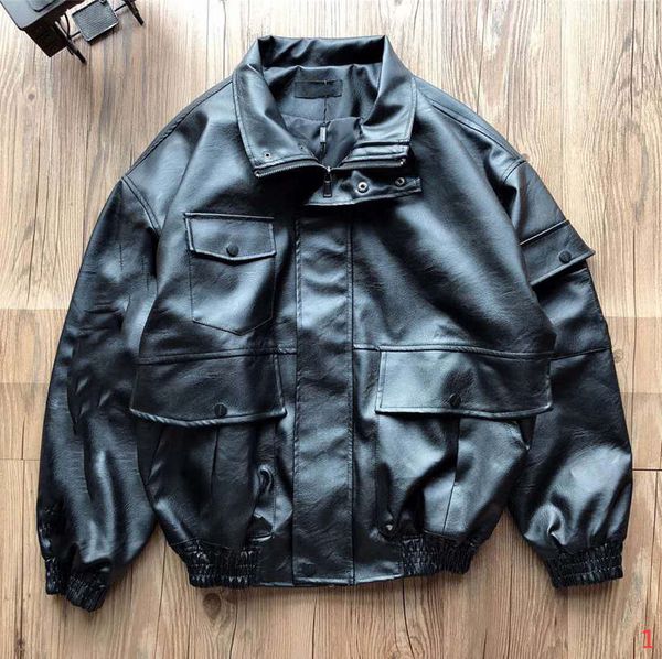

mens jacket leather with embroidery sleeves fashion style coat thick motorcycle street wear jackets down pilot jacket s-xl, Black;brown