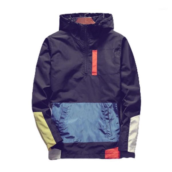 

2020 spring and autumn thin coat color matching jacket men's baseball suit parker youth korean sunscreen jacket men's1, Black;brown