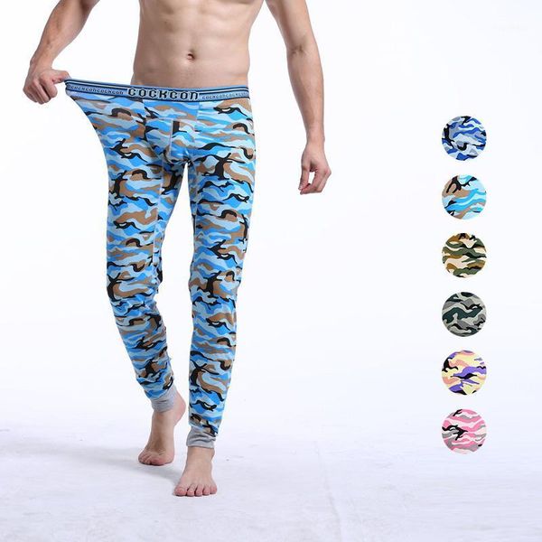 

new men's cotton camouflage thermal underwear long johns underpants leggings tights plus size, Black;brown
