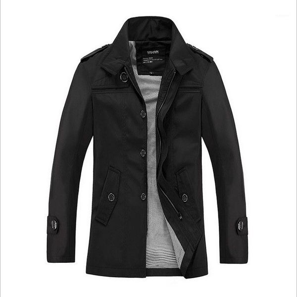 

2016 autumn new men jacket solid single-breasted mens long trench coat slim business windbreaker thin coat1, Tan;black