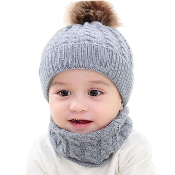 

caps & hats kids winter ears girls boys children warm scarf set baby bonnet enfant knitted cute hat for girl boy 2021 drop, Yellow