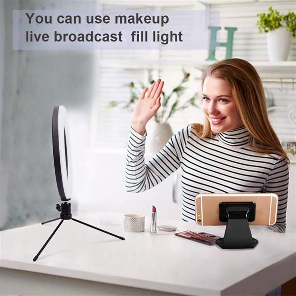

new styles 10 inch diameter 25cm live fill light desktripod 14.5w 5v 140led 2835 lamp beads white light usb connection vanity light