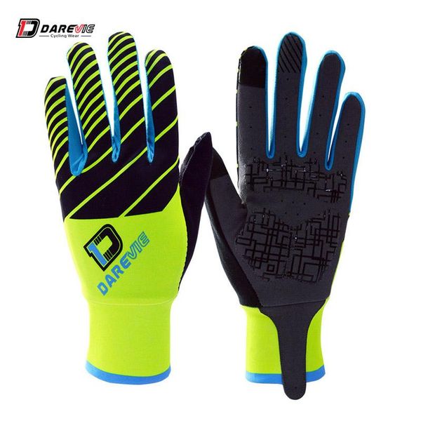 

darevie full long cycling gloves screen touch finger bike gloves shockproof pad biking gloves long waist breathable biking glove bbyjvc, Black