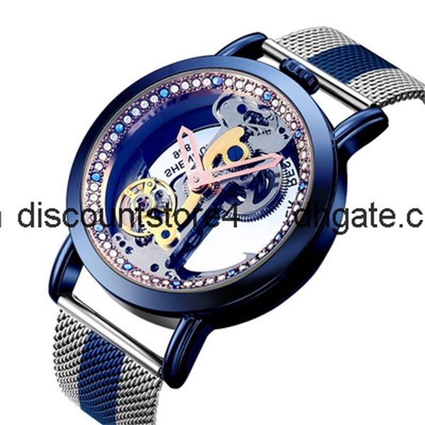 

2019 new shenhua shenhua men's fashion leisure simple tuo flywheel automatic mechanical watch, Slivery;brown