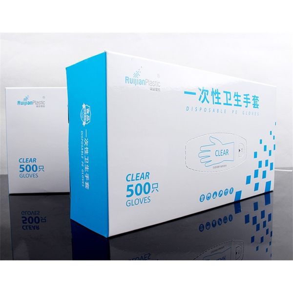 

a large number of spot factory direct sales disposable sanitary gloves plastic transparent pe thickened food protection
