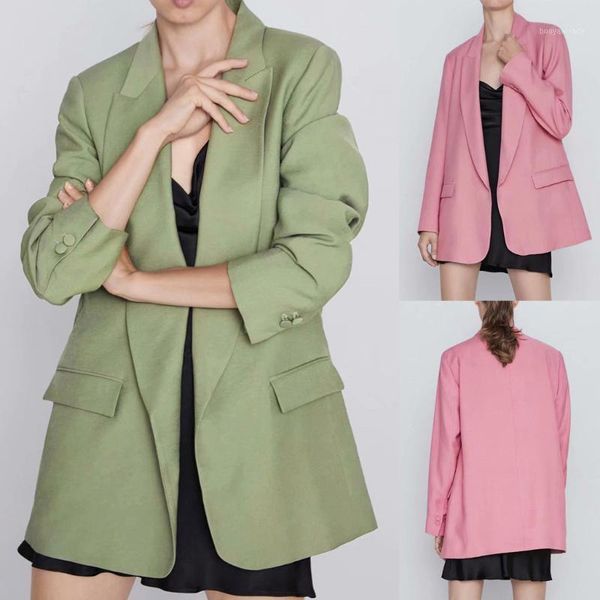

women's suits & blazers blazer mujer women fashion long sleeve coat elegant turn-down collar pocket jacket women's suit f11, White;black