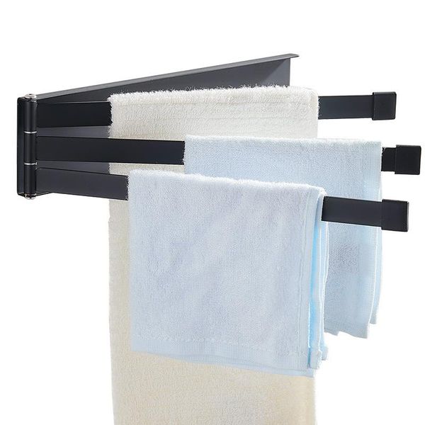 

bath accessory set folding towel rack wall mounted aluminum washcloth shelf rotatable hanger holder kitchen bathroom supplies