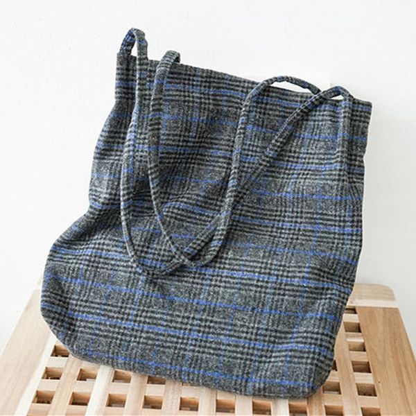 

осень зима vintage женская сумка сумки на ремне сумки шерстяной холст дамы плед тотализаторов женский хлопок шерсть ткань shopper сумки