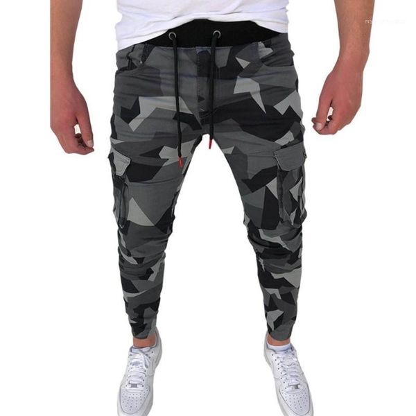 

men's pants camouflage men joggers sweatpants 2021 autumn streetwear casual sports male cargo trousers1, Black