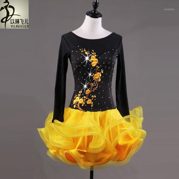 

custom made latin dance dress women girls rumba lumba ballroom skirt competition costume clothing diamond dance dress1, Black;red