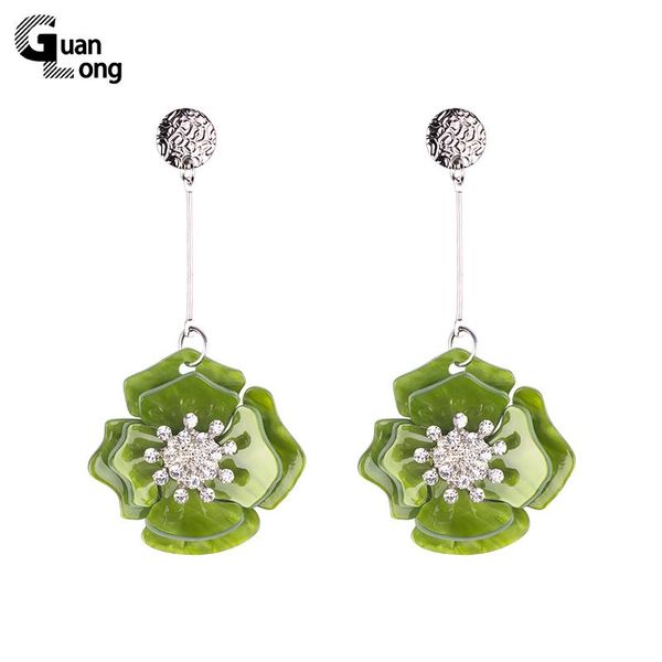 

dangle & chandelier guanlong 2021 fashion resin flower pendant earrings for women spring jewelry gift drop, Silver