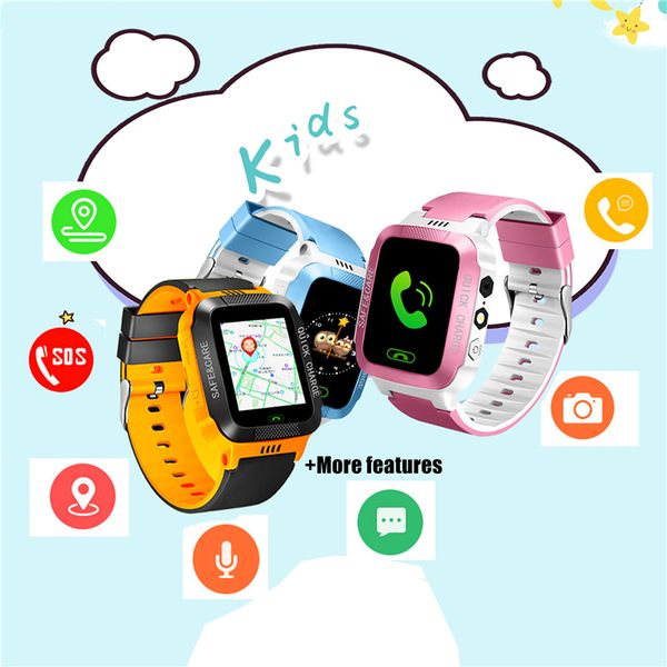 

smart kids touch screen camera positioning for children's watches sos call location anti-lost reminder baby watch clock, Slivery;brown