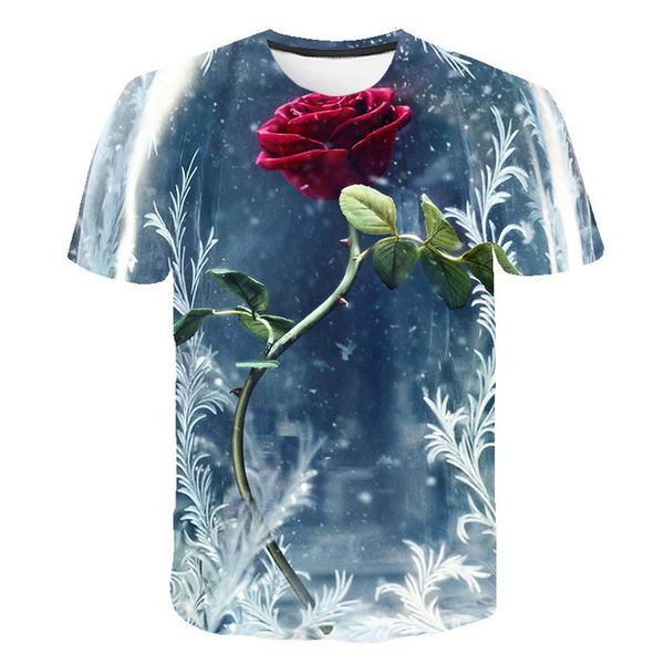 

tulip rose flower mens men 3d print shirts oversized humor anime men clothing