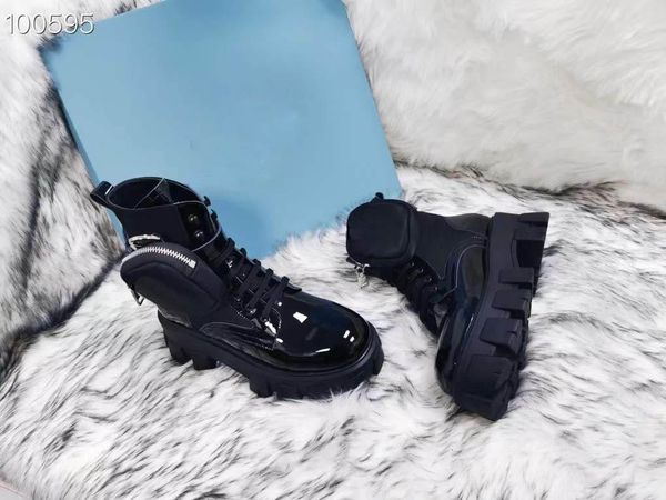 

2021 short boots thick bottom martin boots fashionable comfortable leather material front water table, 5cm high heel, Black