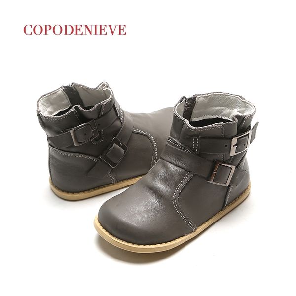 

copodenieve kids winter girls boys boots real leather shoes for school girl lj200911, Black;grey