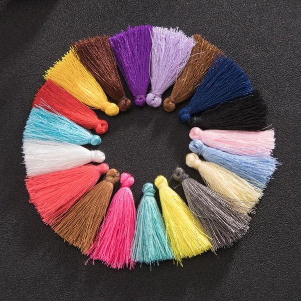 

50pcs ice silk color tassels fringe pendant diy material jewelry accessories tassels trim garments curtains decor tassels 4cm h jllbyf