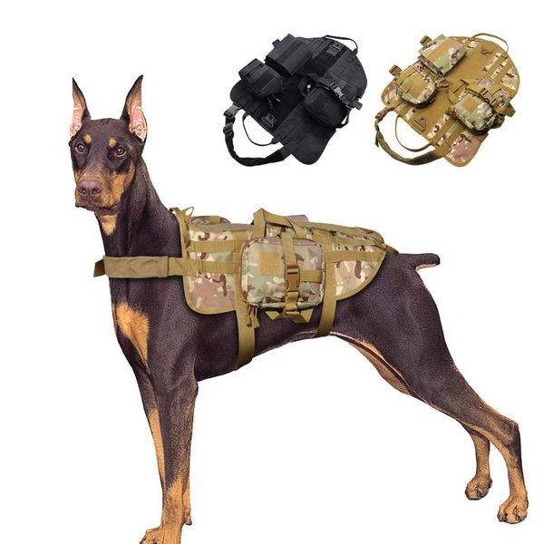 

dog harness military tactical pet k9 working dog molle vest nylon adjustable for medium large dogs training german sheph sqcubf