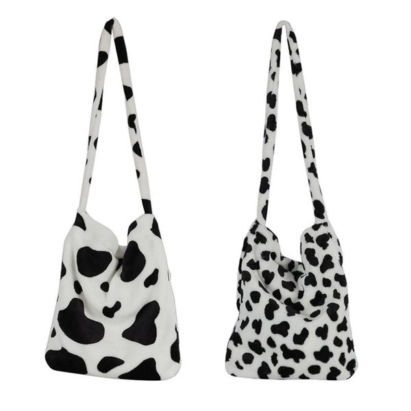 

women cartoon plush cow shoulder crossbody bag tote satchel purse lx9f