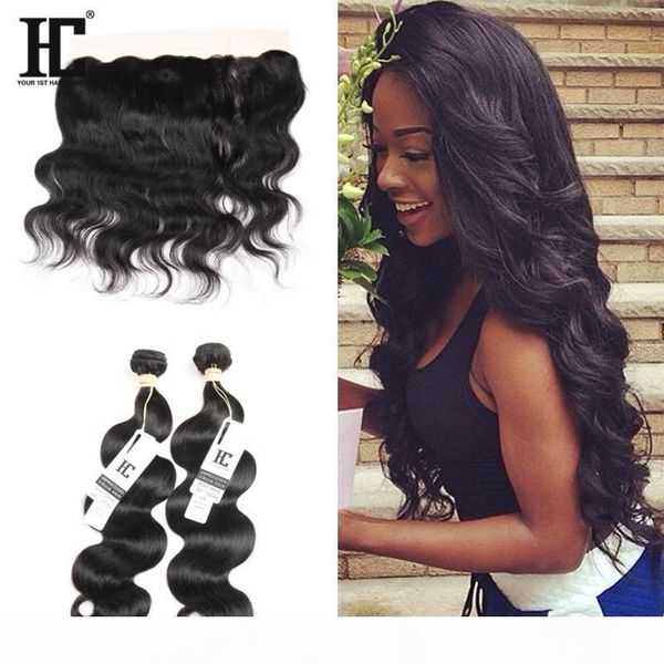 

peruvian body wave with lace frontal 2 bundles with 13x4 ear to ear lace frontal closure with bundles virgin hair extensions, Black