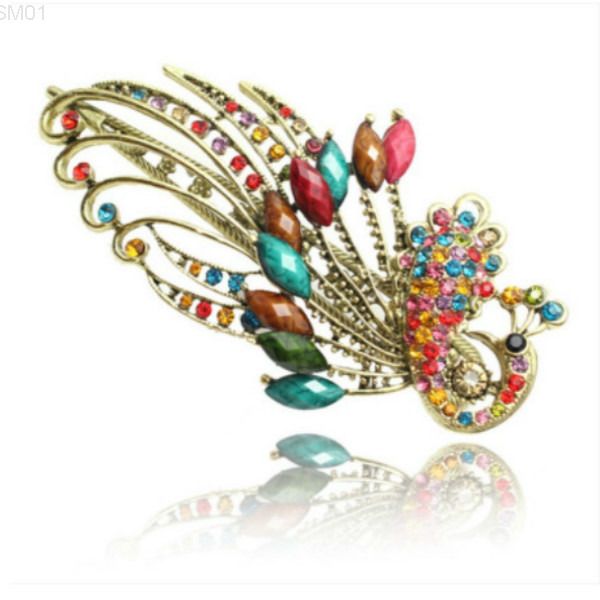 

retro women's peacock drill hairpin, 1 piece