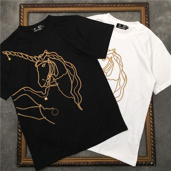 

men's short-sleeved t-shirt sketch horse pattern women shirts|streetwear 2191001652 14t2, White;black