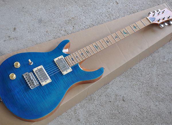 Três cores canhoto guitarra elétrica com folheador de plátano de chama, Rosewood / Maple Fretboard, pode ser personalizado