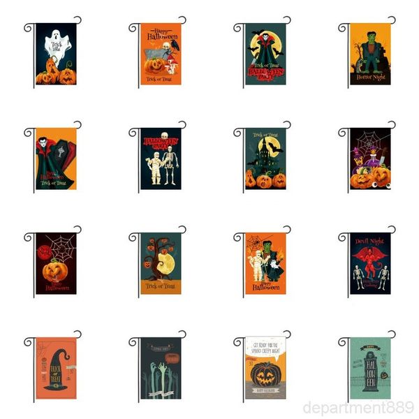 

double sided printed pumpkin ghost party outdoor garden flag polyester pongee halloween decorations dha1104