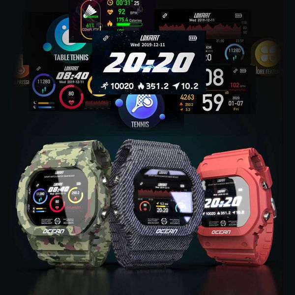 

ip68, intelligent waterproof sports watch with heart rate and blood prsure control