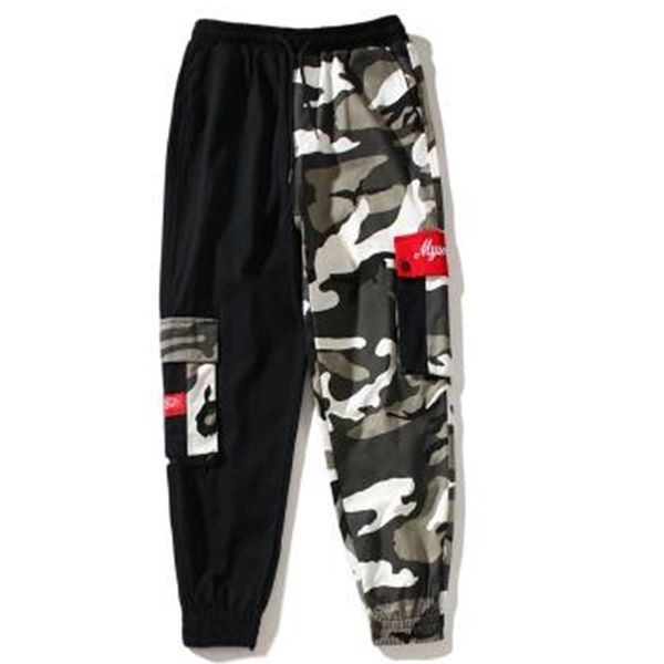 

2021 new pink yellow camouflage cargo pants of men's women hip hop streetwear hallways couple camo sweatpants clothes duiq, Black;white