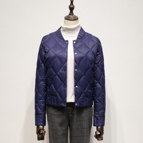 

luck a ultra light white duck down jackets autumn winter women plus size 3xl o neck coat slim short warm down coats1, Black