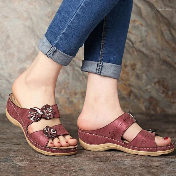 

2020 fashion sandals women shoes summer women sandals indoor outdoor slippers floral platform beach shoes female1, Black