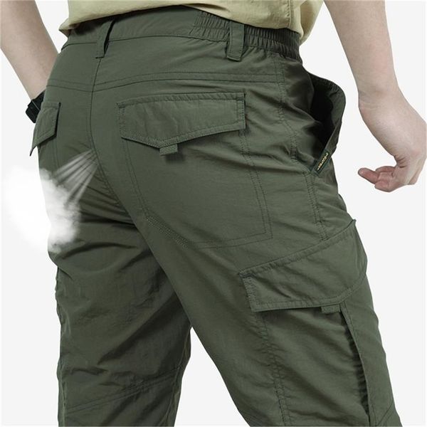 

ultra light thin tactical quick dry men breathable summer casual army military long trousers male waterproof cargo pants 201221, Black
