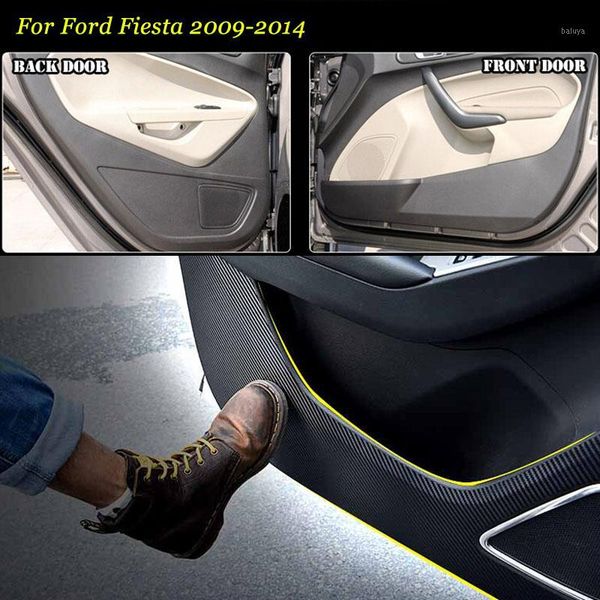 

other interior accessories brand 1 set 3d carbon fiber doors side edge anti-kick protection pad sticker for fiesta 2009-141