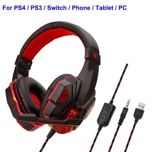 

wired gaming headphones with microphone for ps4 pc mobile phone earphones mic stereo supper bass for sony playstation 4 earphone