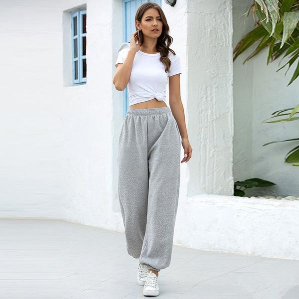 

running pants women high waist solid tie feet indoor workout sportswear quick dry nylon gym sports s-xxl casual pant, Black;blue