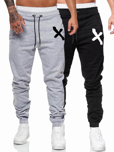 

romwe guys 2pcs graphic drawstring sweatpants f1vh#, Black