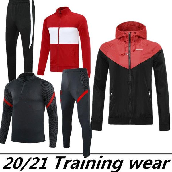 

rain jacket training suit 20 21 new 2020 2021 home and awadsoccer 2020 football uniform training wear windbreaker, Black