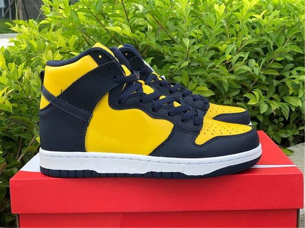 

dunk high michigan shoes varsity maize blue midnight navy men women sport sneakers